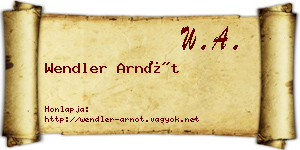 Wendler Arnót névjegykártya